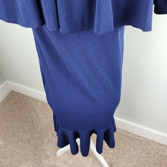 Lularoe Cici Elastic Ruffle Neckline Fitted Bodice Ruffle Hemline Dress Size S - Picture 7 of 11